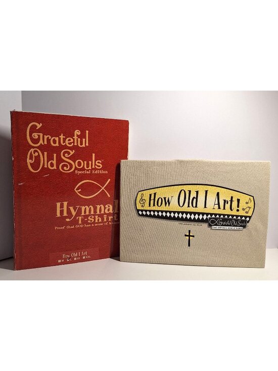 Grateful Old Souls Other - Grateful Old Souls How Old I Art Hymnal Large Tan T-Shirt Size L Christian